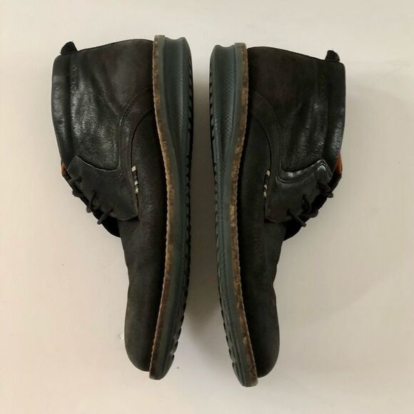 Ecco Men\'s Black Suede Leather Chukka Boots Extra Width Size EU 40 Neutral